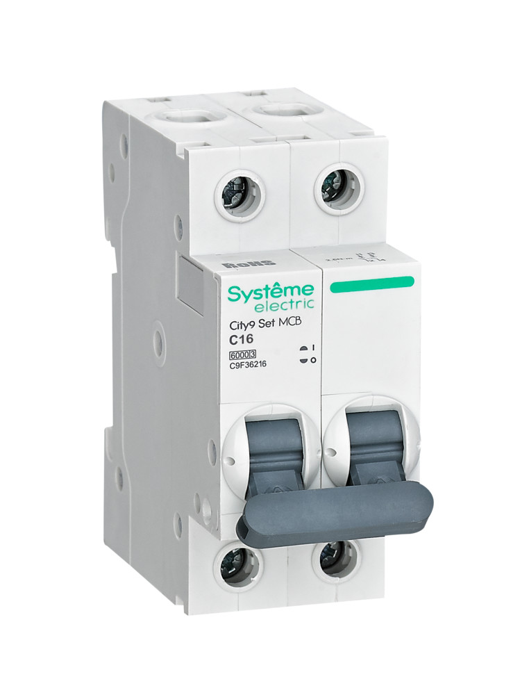 Systeme Electric City9 Set Автоматический выключатель (АВ) С 16А 2P 6kA 230В