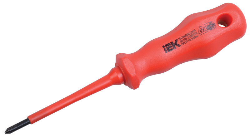 IEK Отвертка крестовая Profi Ph0х75мм 1000В