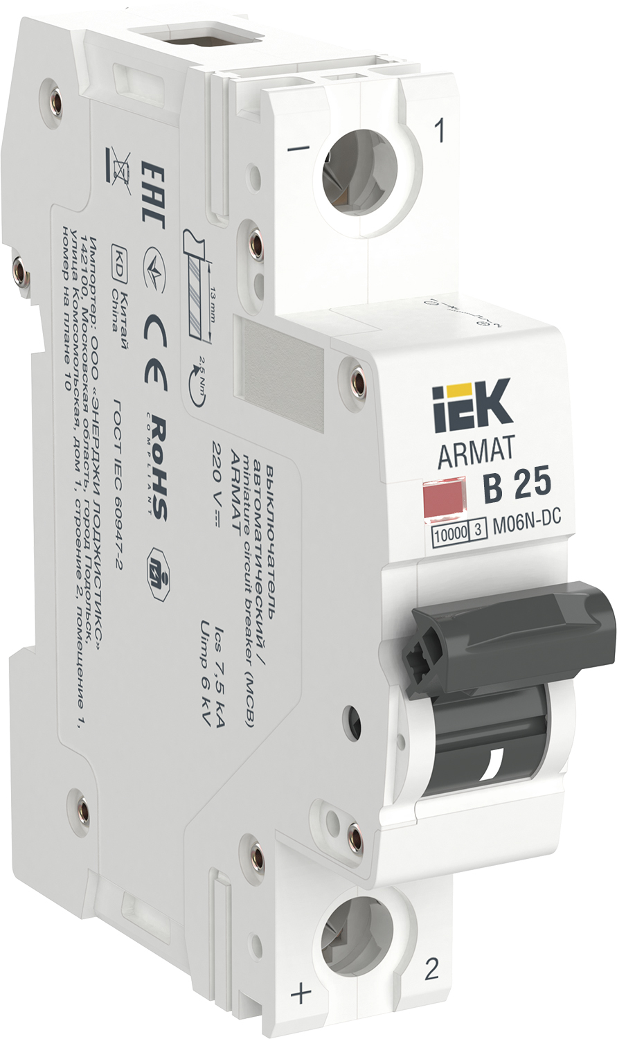 IEK ARMAT Автоматический выключатель M06N-DC 1P B 25А