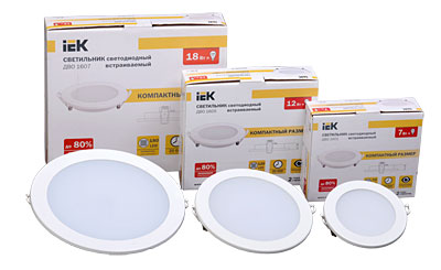 IEK Белый Светильник LED ДВО 1602 круг 7Вт 4000К IP20