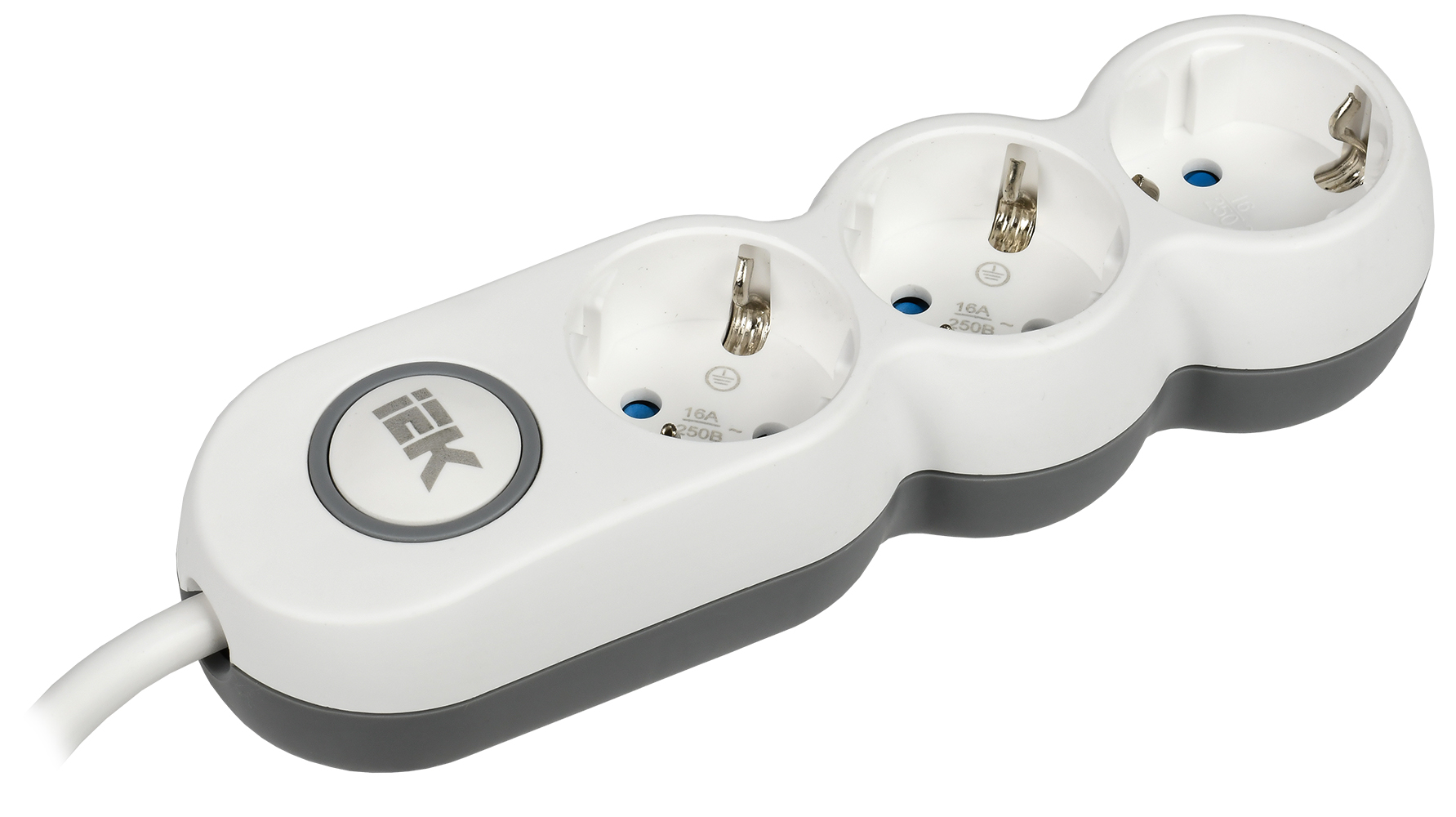 IEK UNO Удлинитель У03В 3 места 2P+PE/1,5м 3х1,5мм2 16А/250В UNO