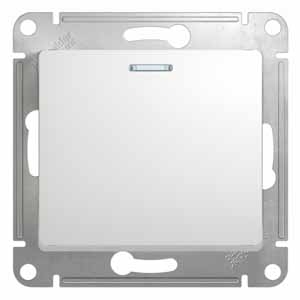 Systeme Electric Glossa Бел Выключатель 1-клавишный с подсветкой, сх.1а, 10АХ