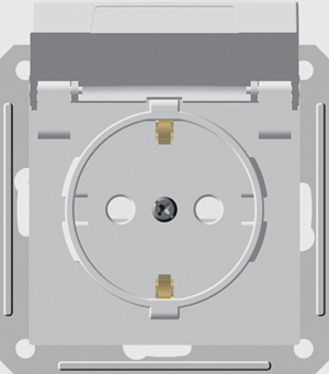 Systeme Electric Wessen 59 Aqua Бел Розетка с/з с крышкой с защитными шторками IP44