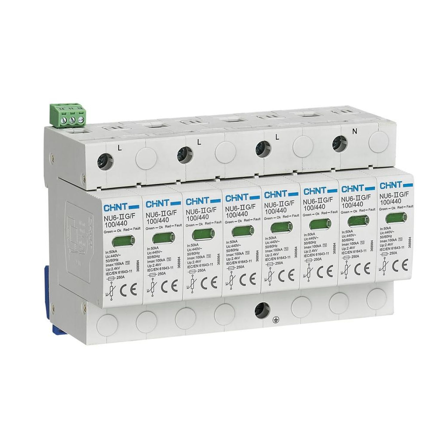 CHINT Ограничитель имп. перенапр. NU6-IIG 4Р In=40kA Uc=440B Im=100kA (R)