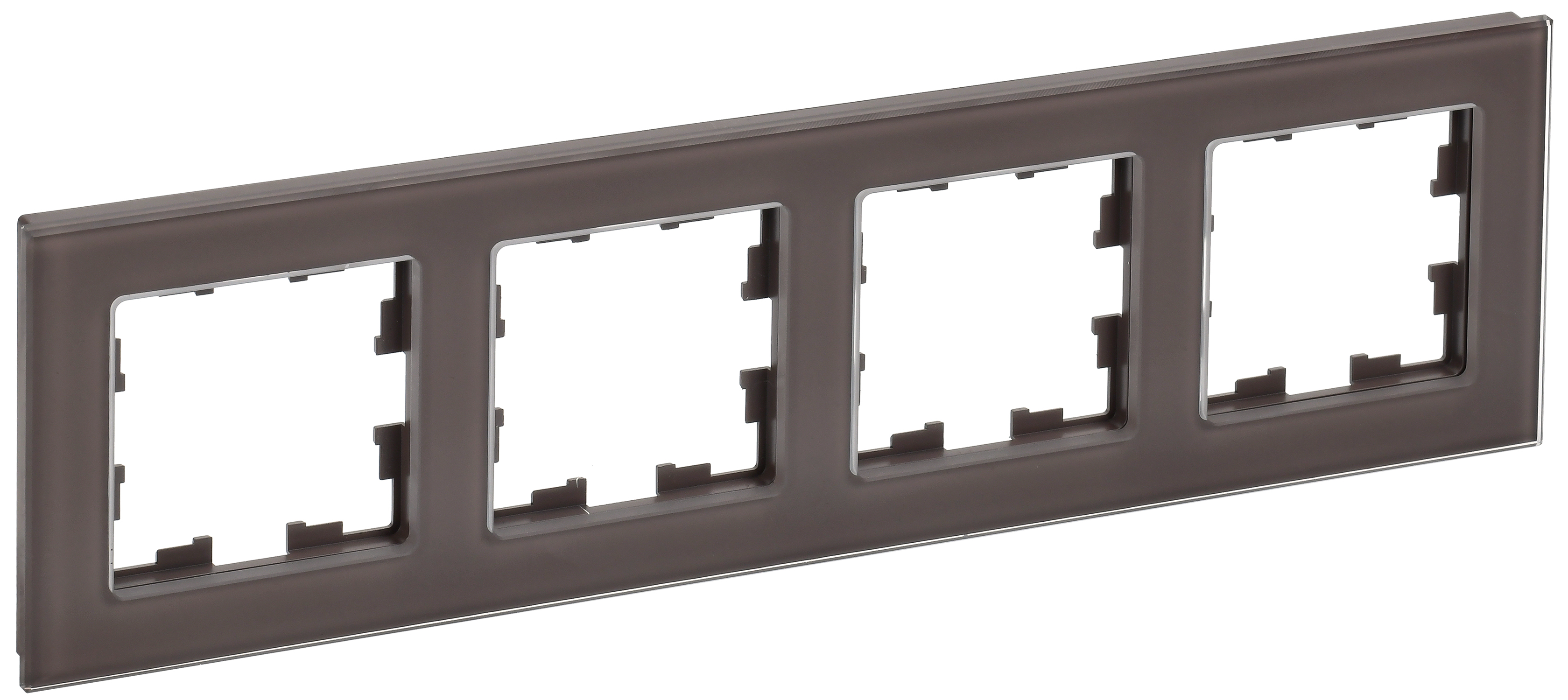 IEK BRITE DECOR Темн.бронза глянц стекло Рамка 4-м РУ-4-2-БрТБ