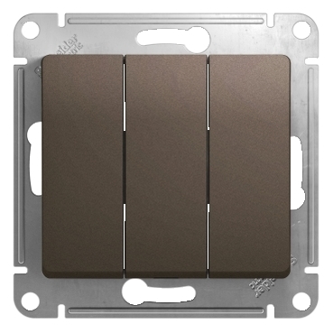 Systeme Electric Glossa Шоколад Выключатель 3-клавишный сх.3, 10AX