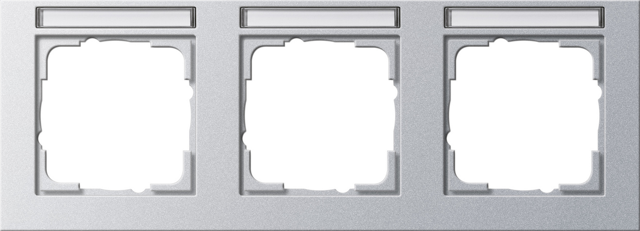 Gira E2 Алюминий Рамка 3-ая горизонтальная с полем для надписи