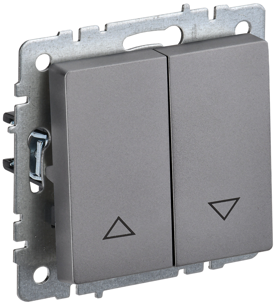 IEK BRITE BASE Сталь Выключ. жалюзи 10А ВС10-1-5-БрС