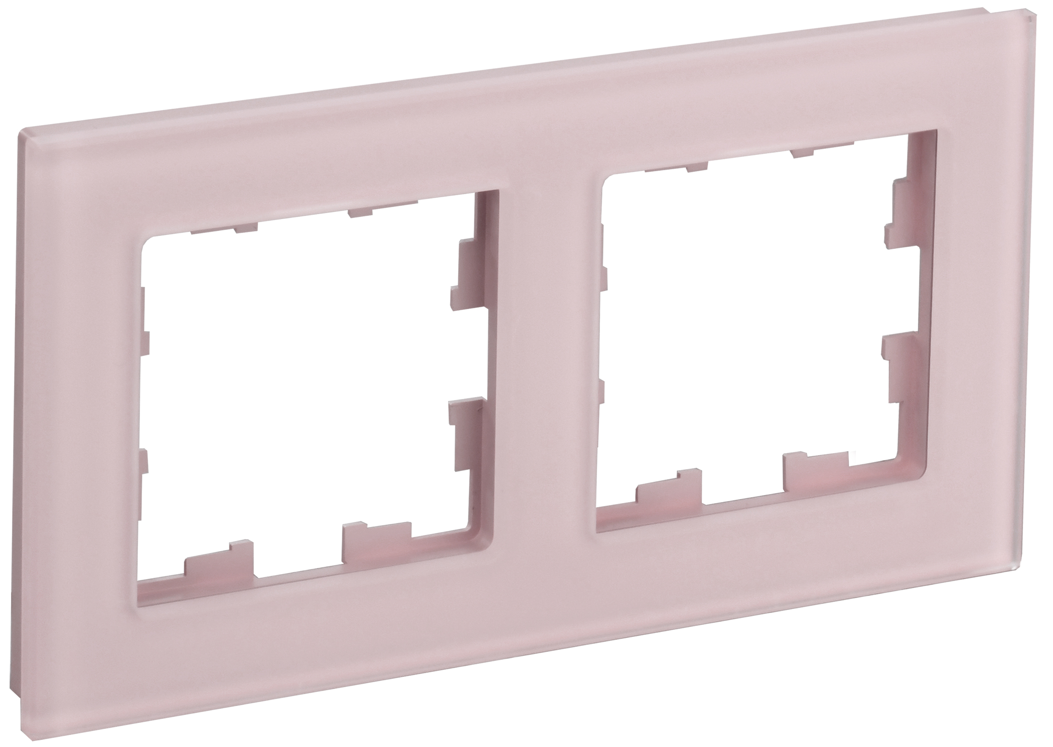 IEK BRITE DECOR Розовый матовый стекло Рамка 2-мест. РУ-2-2-Бр