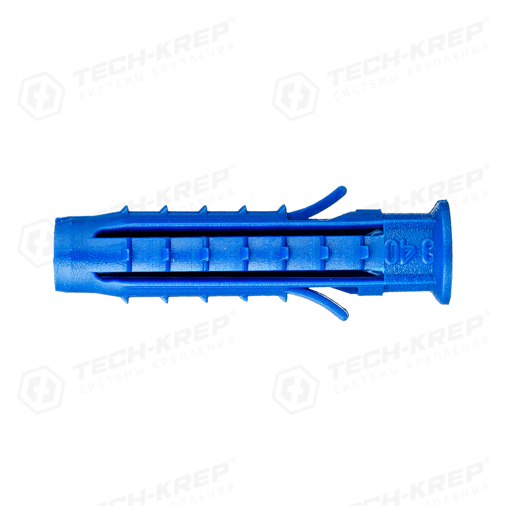 Tech-Krep Дюбель распорный Чапай 8х40 шипы+усы (полипропилен) (20 шт) - пакет 111130