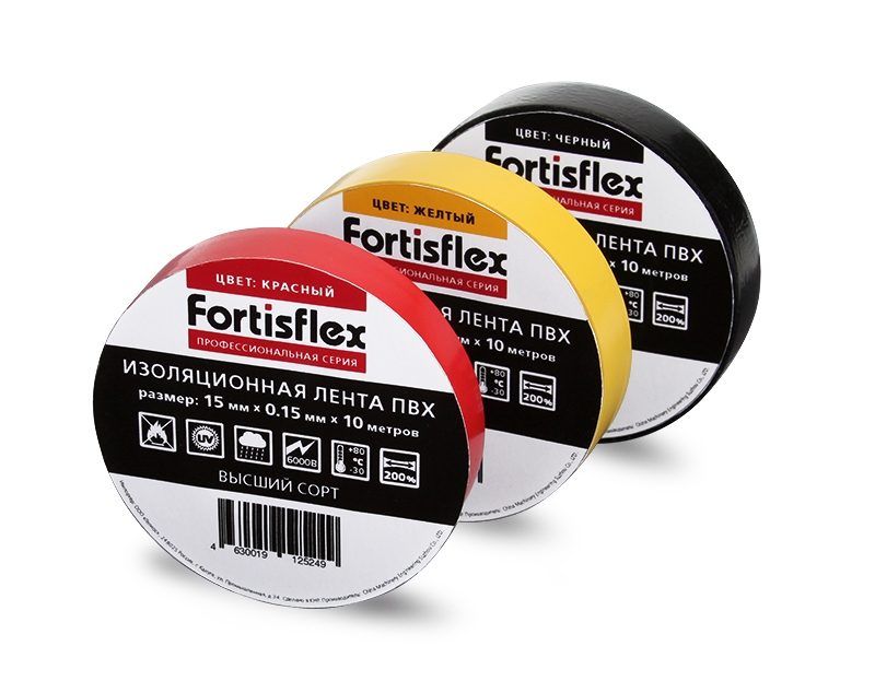 Изолента ПВХ 15x0.15х10 зеленая (Fortisflex)