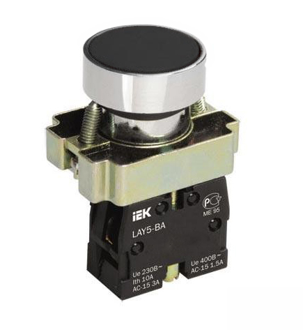 IEK LAY5 Кнопка управления LAY5-BA21 без подсветки черная 1з