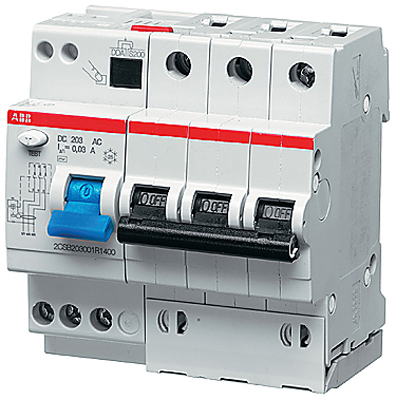 ABB Выключатель автоматический дифференциального тока 5мод. DS203 M A-B13/0,03