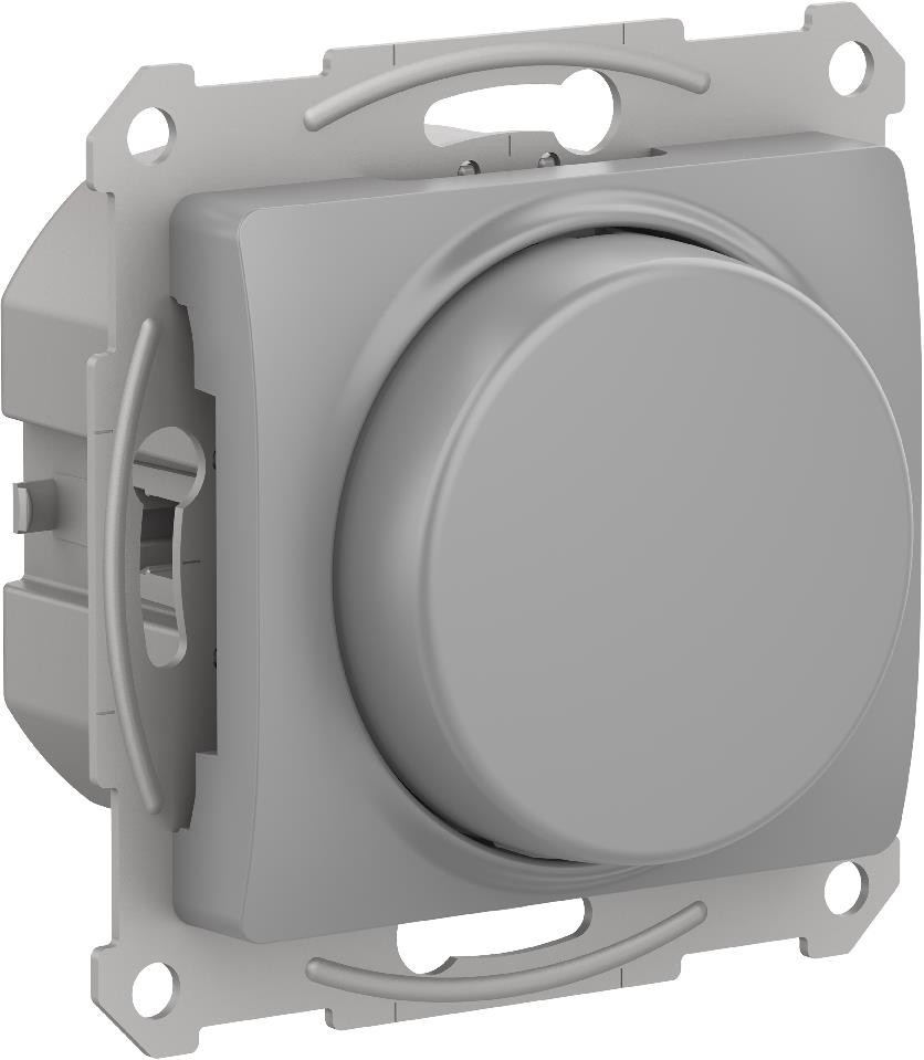 Systeme Electric Glossa Алюминий Светорегулятор (диммер) повор-нажим, LED, RC, 400Вт, мех.