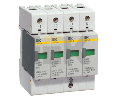 IEK KARAT Ограничитель имп. перенапр. ОПС1-C 4Р In=20kA Un=400B Im=40kA