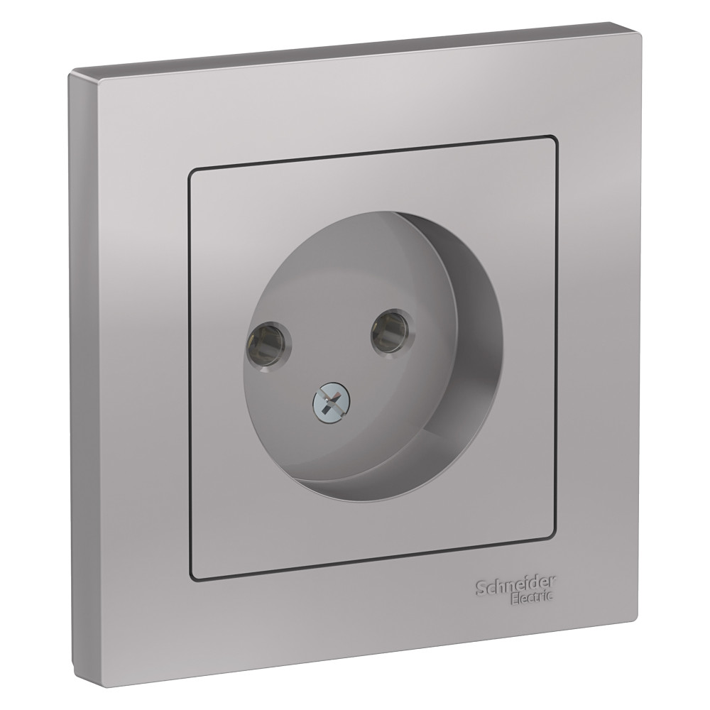Systeme Electric AtlasDesign Алюминий Розетка б/з, 16А, в сборе