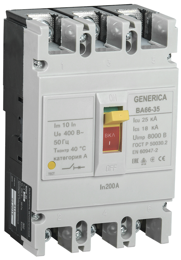 IEK GENERICA Выкл. авт. ВА66-35 3Р 200А 25кА