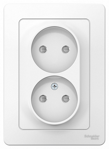 Systeme Electric Blanca внутр Бел Розетка 2-ая б/з со шторками, 16А, 250В