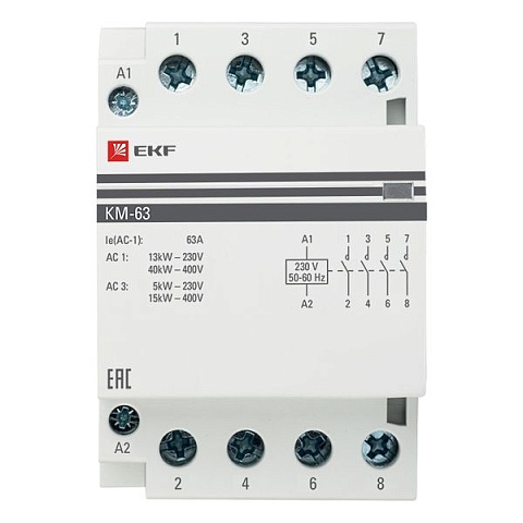 EKF PROxima Контактор модульный КМ 63А 4NО (3 мод.)