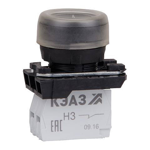 КЭАЗ Кнопка КМЕ4620м-черный-2но+0нз-цилиндр-IP65