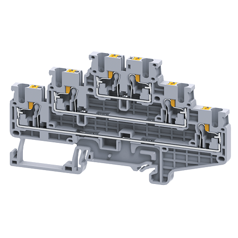 КЭАЗ Клемма 3х-ярусная push-in OptiClip CP3L-2,5-3L-I-серый