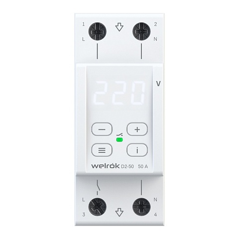 Welrok D2-50 Реле напряжения 50 А (max 60 A) 11 000 ВА