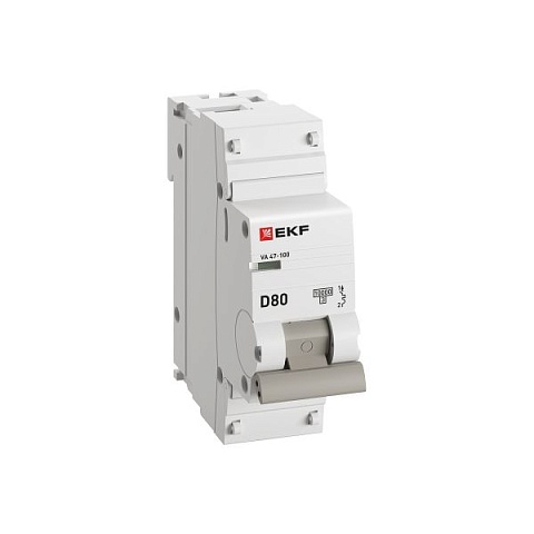 EKF PROxima ВА 47-100 Автоматический выключатель  (D) 1P 80А 10kA