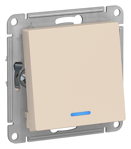 Systeme Electric AtlasDesign Беж Переключатель 1-клавишный с подсветкой, сх.6а, 10АХ, механизм