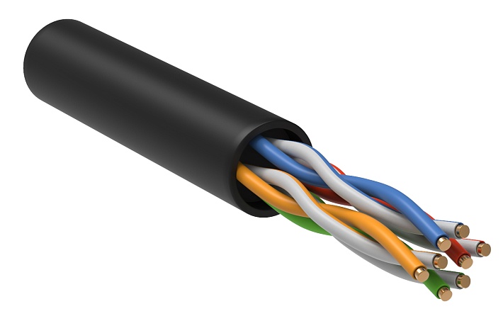 IEK GENERICA Витая пара U/UTP 5E 24AWG 4PR LDPE 1м черный 305м РФ