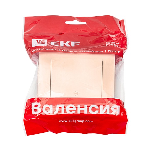 EKF PROxima Валенсия выключатель 1-кл. 10А кремовый проходной