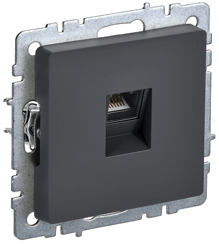 IEK BRITE BASE Графит Розетка комп. RJ45 кат.6 РК11-БрГ