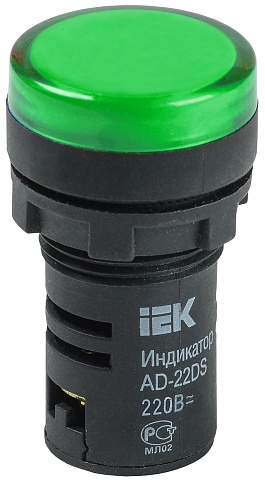 IEK Лампа AD22DS(LED)матрица d22мм зеленый 12В AC/DC