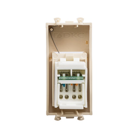 DKC Компьютерная розетка RJ-45 модульная, кат.5е, "Avanti", "Ванильная дымка", 1 модуль