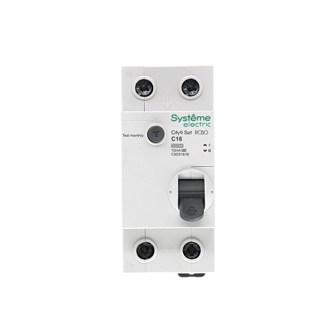 Systeme Electric City9 Set Авт. выкл. диф. тока (АВДТ) 1P+N С 16А 4.5kA 10мА Тип-A 230В