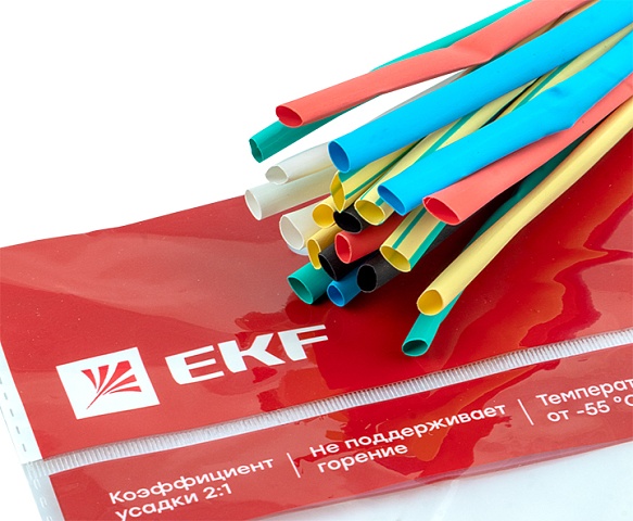 EKF PROxima Термоусаживаемая трубка ТУТ нг 4/2 набор:7 цветов по 3шт. 100мм.