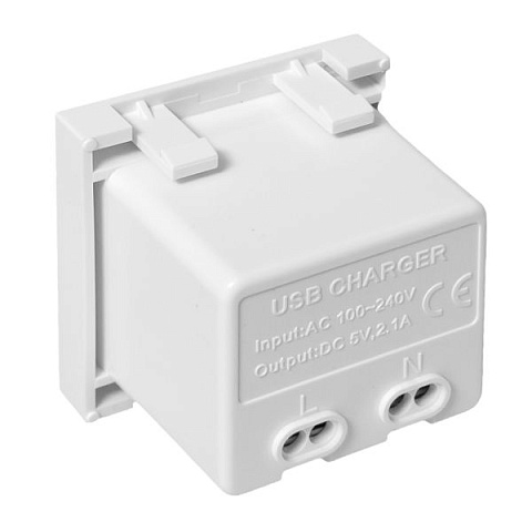 EKF Розетка USB A+C, 2.1А, 2 гнезда, без индикатора, белая