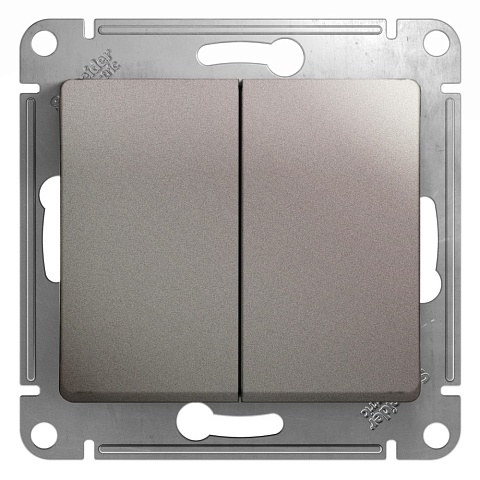 Systeme Electric Glossa Платина Выключатель 2-клавишный, сх.5, 10AX