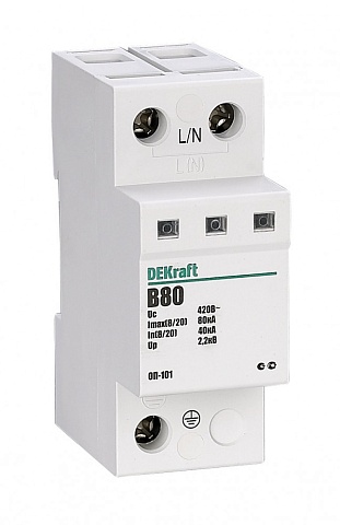 Dekraft Ограничитель перенапряжений 1P 80кА класс B 440В