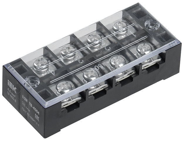 IEK Блок зажимов БЗН ТВ-4504 4,5 мм2 45A 4 пары