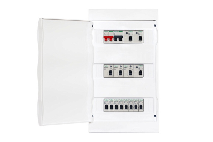Systeme Electric City9 Корпус навесной с белой дверью 3ряд/36мод, IP40, IK07, 80А, 2 клеммы