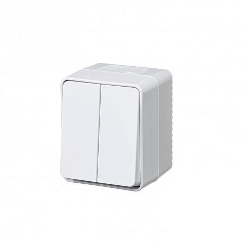 Systeme Electric AtlasDesign Profi54 Наруж Белый Выключатель 2-клавишный 10 АХ IP54