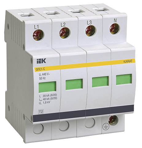 IEK KARAT Ограничитель имп. перенапр. ОПС1-C 4Р In=20kA Un=400B Im=40kA