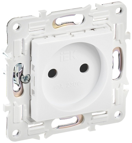 IEK SKANDY Арктический белый Розетка б/з 10А SK-R02W