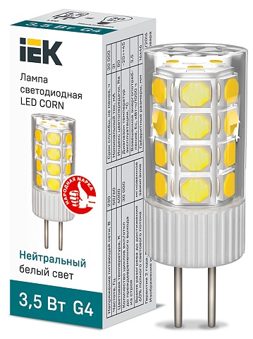 IEK Лампа LED CORN капсула 3,5Вт 230В 4000К керамика G4