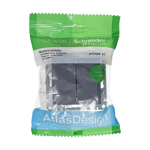 Systeme Electric AtlasDesign Грифель Выключатель 2-клавишный сх.5, 10АХ, механизм