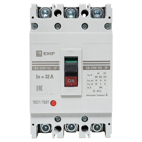 EKF PROxima Автоматический выключатель ВА-99М 100/ 32А 3P 35кА