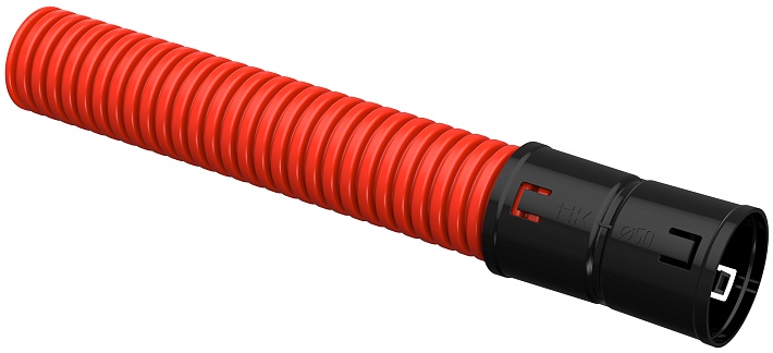 IEK ELASTA Труба гофрированная двустенная ПНД d=50мм красная (50м)