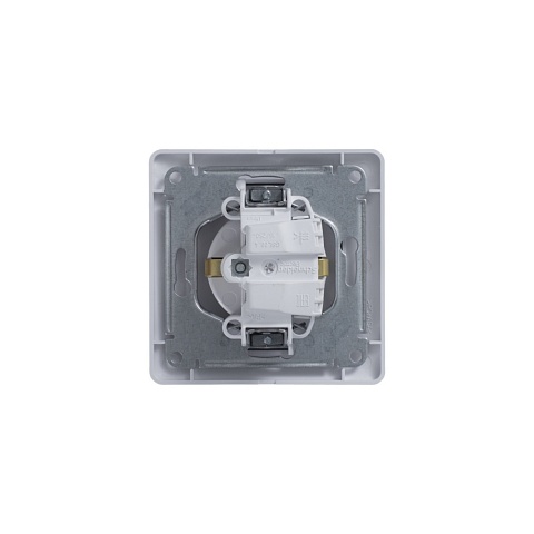 Systeme Electric Glossa Бел Розетка с/з со шторками (в сборе с рамкой)