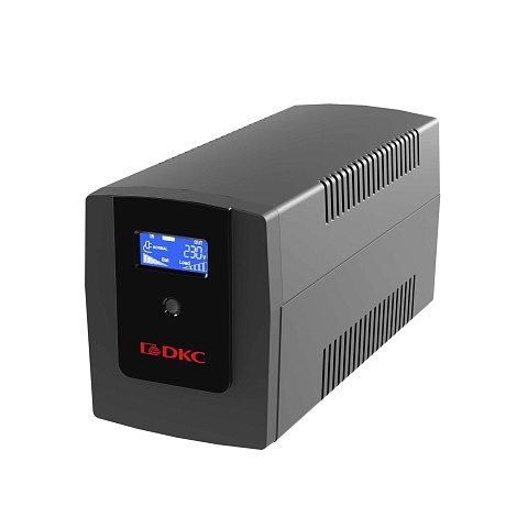 DKC Линейно-интерактивный ИБП ДКС серии Info LCD, 1500 ВА/900 Вт, 1/1, 4xIEC C13, USB + RJ45, LCD, 2x8Aч