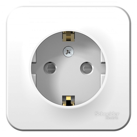Systeme Electric Blanca наруж Бел Розетка с/з со шторками, 16А, 250В